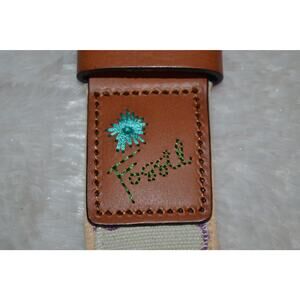 Fossil Canvas and Leather Appliques Woman Belt